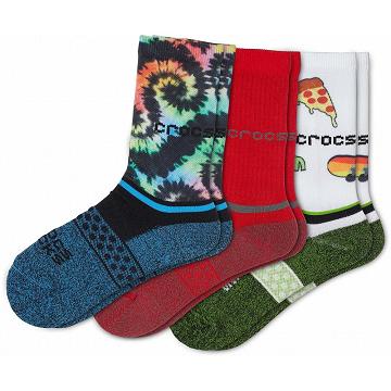 Crocs Crew Seasonal 3-Pack Boys' Socks Multicolor | Australia 1671ILHS